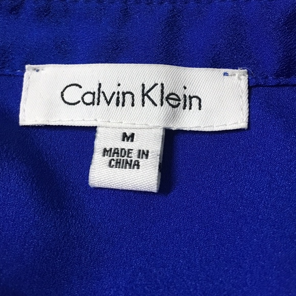 SOLD....NWOT CALVIN KLEIN Blue Button Down Blouse - Picture 5 of 5